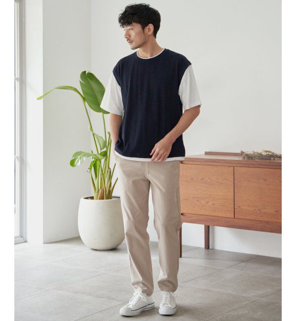 ikka「5分袖フェイクベストTシャツ」|Tシャツ・カットソー|