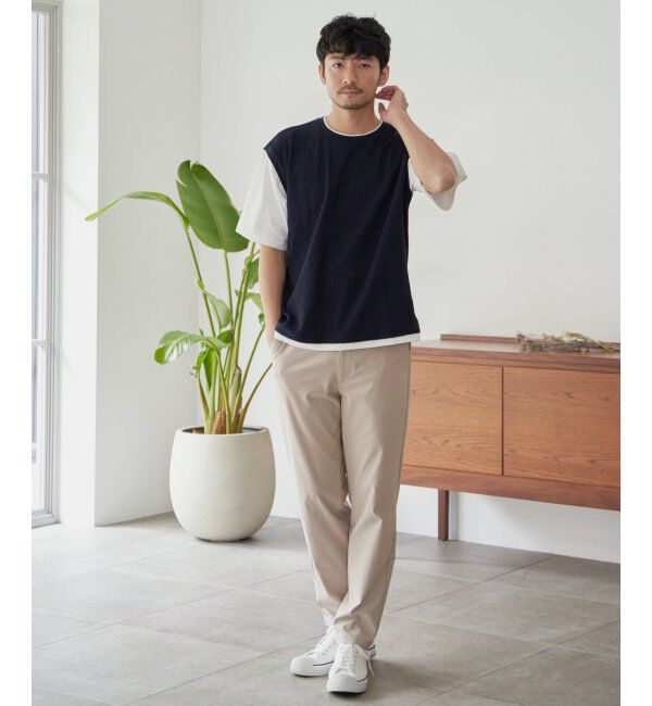 ikka「5分袖フェイクベストTシャツ」|Tシャツ・カットソー|