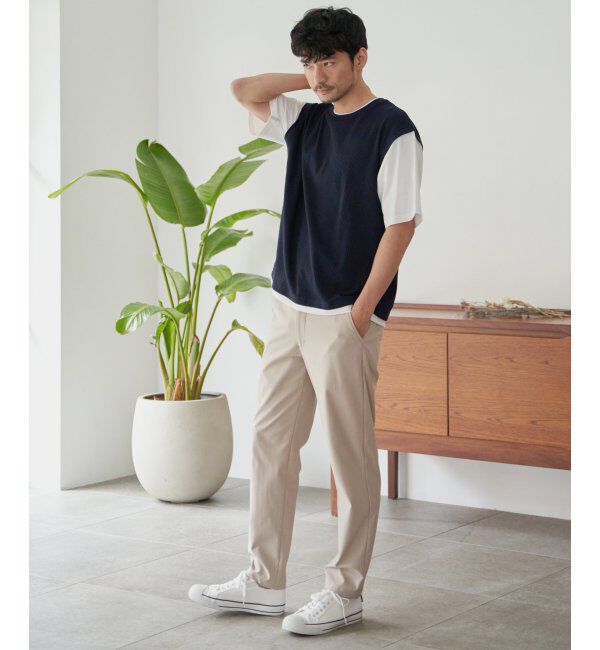 ikka「5分袖フェイクベストTシャツ」|Tシャツ・カットソー|