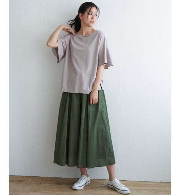 ikka「【接触冷感】さらひやフレア袖カットソー」|その他|