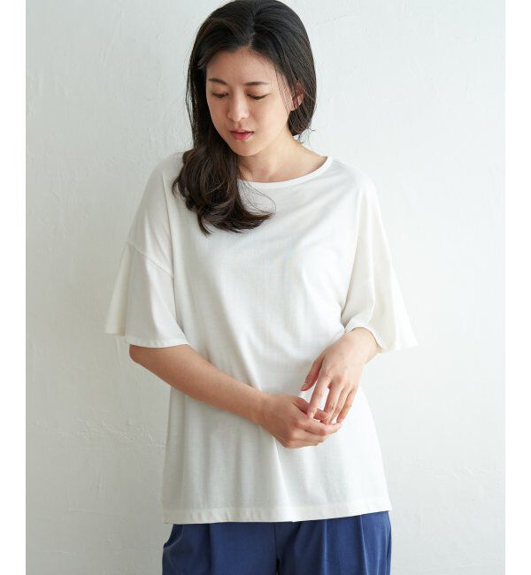 ikka「【接触冷感】さらひやフレア袖カットソー」|その他|