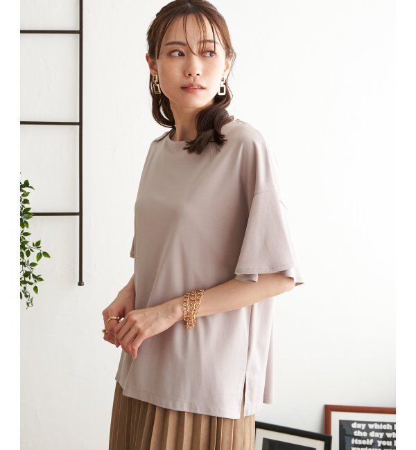 ikka「【接触冷感】さらひやフレア袖カットソー」|その他|ライトグレイ