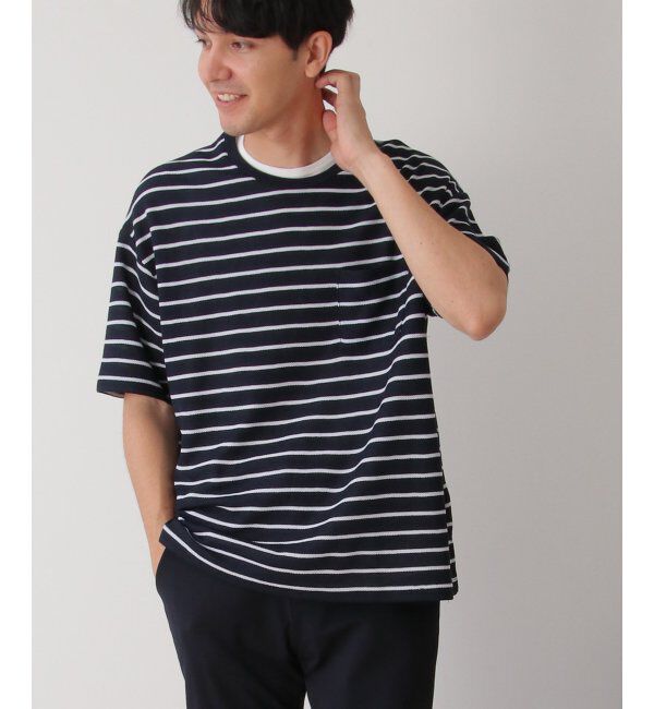 ikka「【2点セット】ワッフルボーダーTインナーセット」|Tシャツ・カットソー|