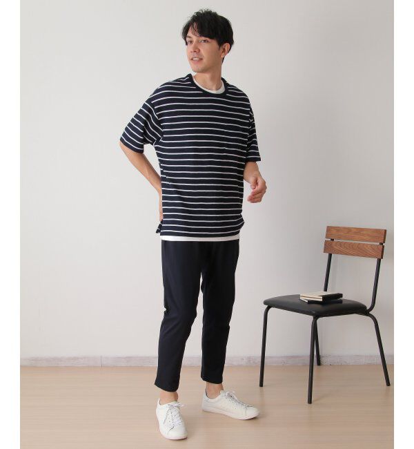 ikka「【2点セット】ワッフルボーダーTインナーセット」|Tシャツ・カットソー|