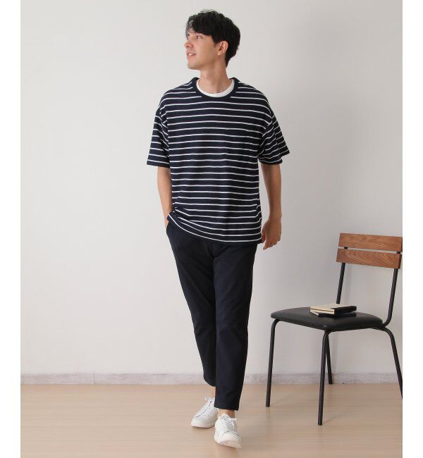 ikka「【2点セット】ワッフルボーダーTインナーセット」|Tシャツ・カットソー|