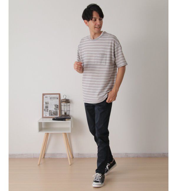 ikka「【2点セット】ワッフルボーダーTインナーセット」|Tシャツ・カットソー|