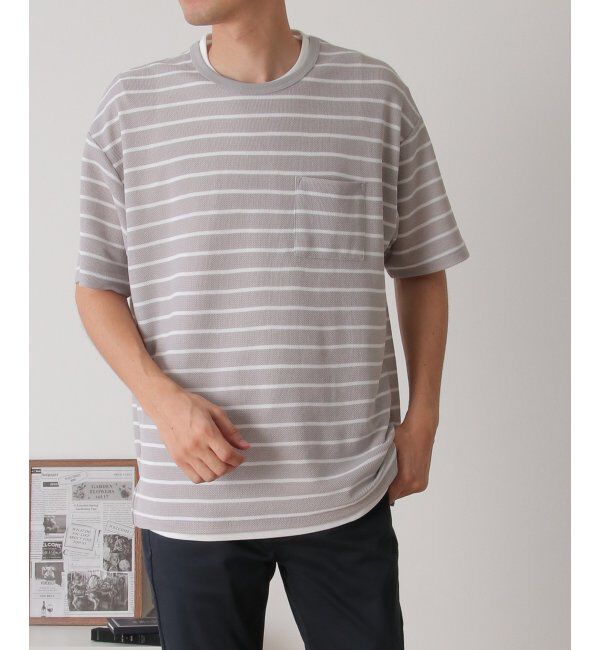 ikka「【2点セット】ワッフルボーダーTインナーセット」|Tシャツ・カットソー|