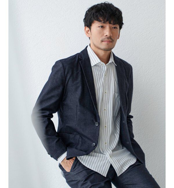 IKKA LOUNGE「【セットアップ対応】GOKU楽ワーク デニムライクジャケット」|テーラードジャケット|