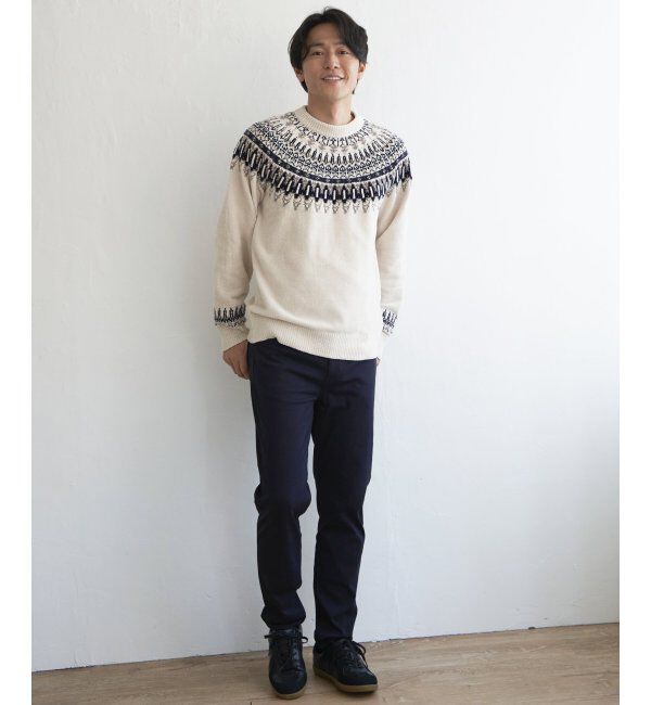 ikka「モール求心柄ニット」|プルオーバー|