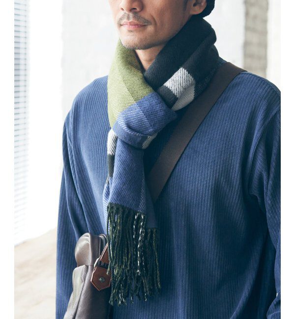 ikka「リバーシブルチェックマフラー」|マフラー|