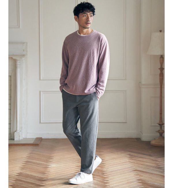 ikka「【2点セット】メランジ畦プルオーバーインナーセット」|パーカー|