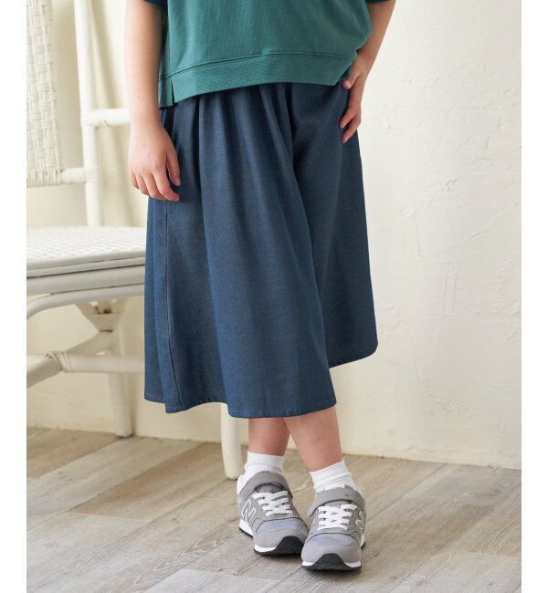 ikka kids「【親子おそろい】デニム風ボリュームスカーチョ（120~160cm）」|スカート|