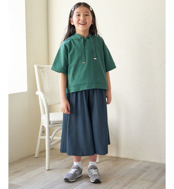 ikka kids「【親子おそろい】デニム風ボリュームスカーチョ（120~160cm）」|スカート|