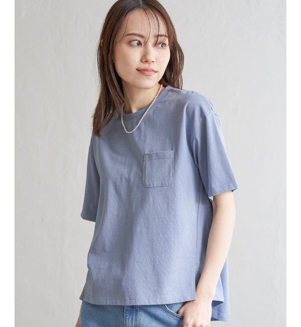 ikka「コットンUSA半袖ポケットTシャツ」|Tシャツ・カットソー|ライトブルー