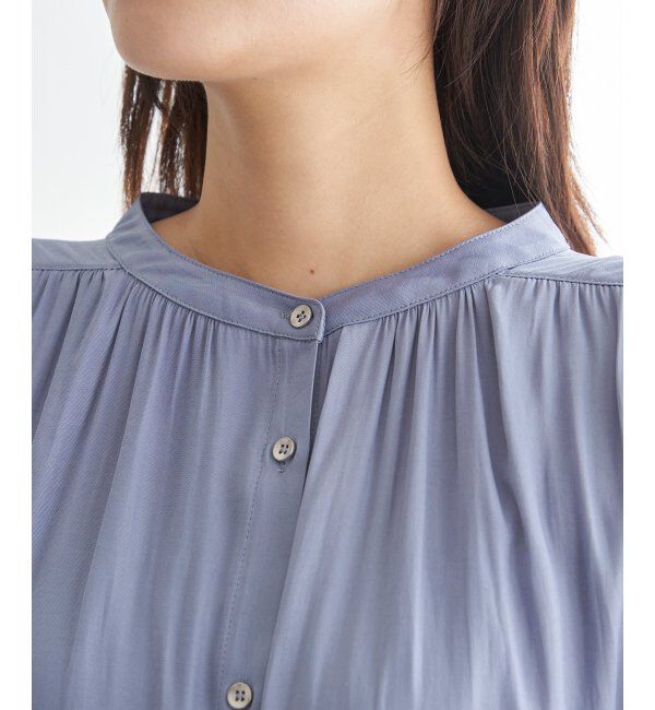 ikka「【セットアップ対応】カッセンギャザーフレンチ袖ブラウス」|シャツ・ブラウス|