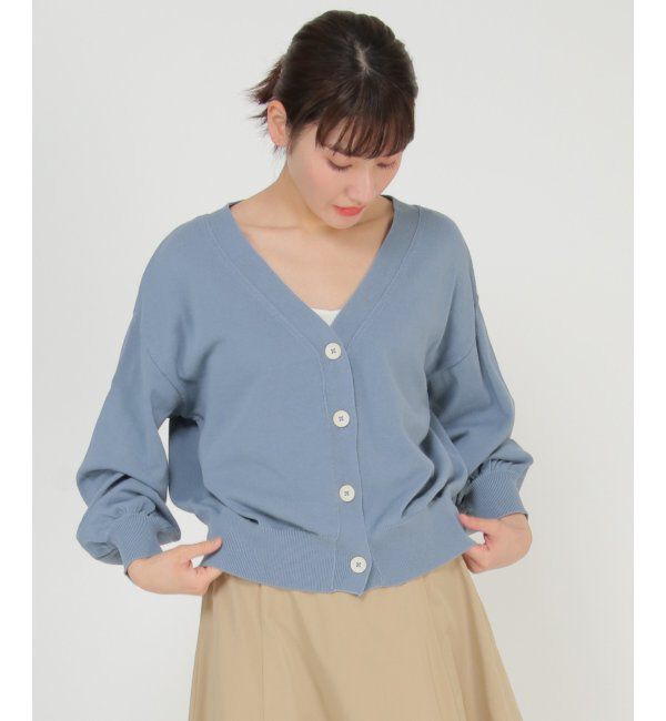 Lbc with Life「コットンレーヨンショートカーディガン」|カーディガン|チャコール