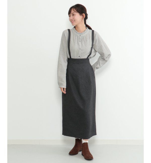 Lbc with Life「【2WAY】ウールライクサス付きIラインスカート」|スカート|