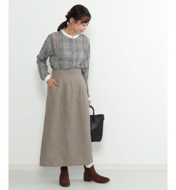 Lbc with Life「【2WAY】ウールライクサス付きIラインスカート」|スカート|