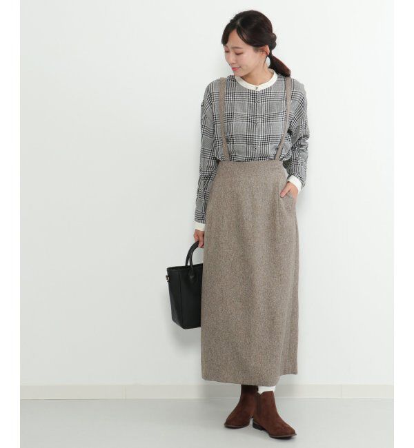 Lbc with Life「【2WAY】ウールライクサス付きIラインスカート」|スカート|
