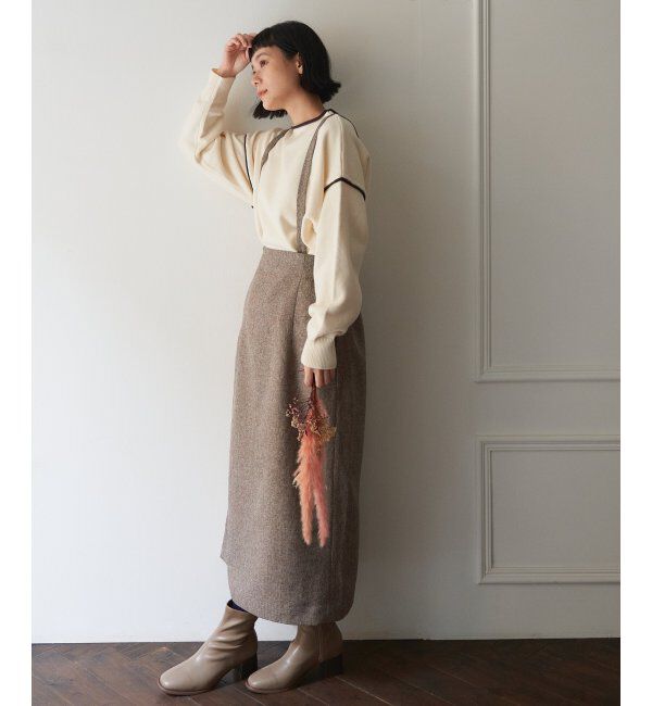 Lbc with Life「【2WAY】ウールライクサス付きIラインスカート」|スカート|