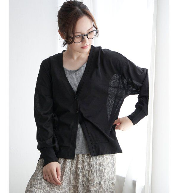 Lbc with Life「接触冷感シアーカーディガン」|カーディガン|ブラック