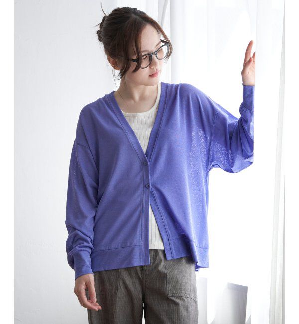 Lbc with Life「接触冷感シアーカーディガン」|カーディガン|パープル
