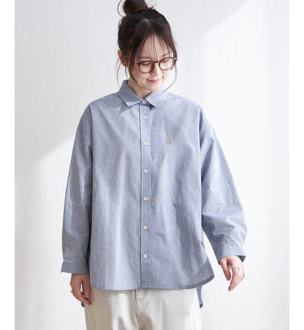 Lbc with Life「シャンブレーロゴ刺繍BIGシャツ」|シャツ・ブラウス|