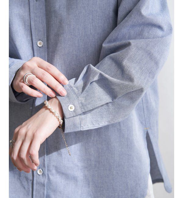 Lbc with Life「シャンブレーロゴ刺繍BIGシャツ」|シャツ・ブラウス|