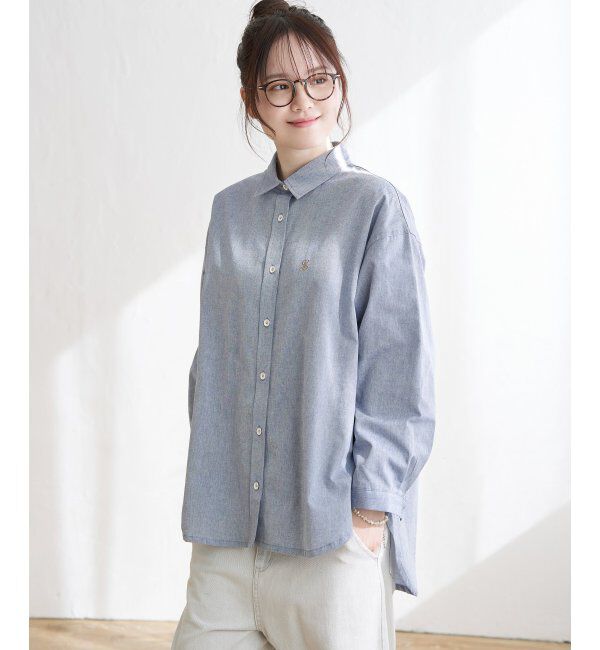 Lbc with Life「シャンブレーロゴ刺繍BIGシャツ」|シャツ・ブラウス|