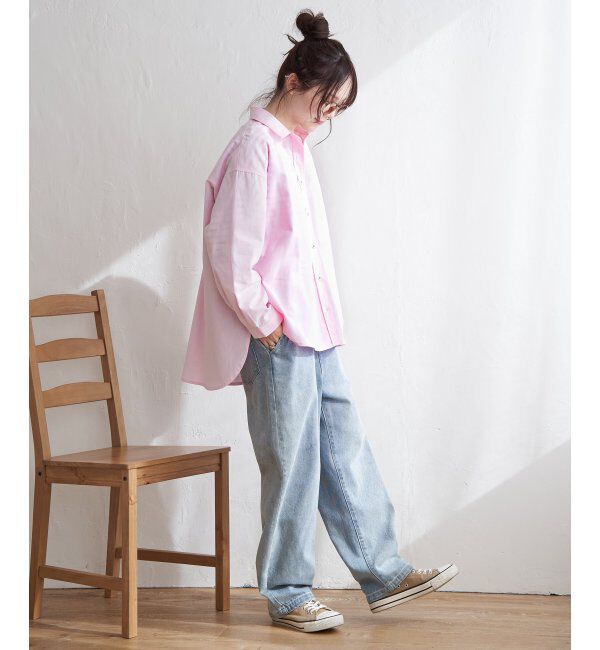 Lbc with Life「シャンブレーロゴ刺繍BIGシャツ」|シャツ・ブラウス|