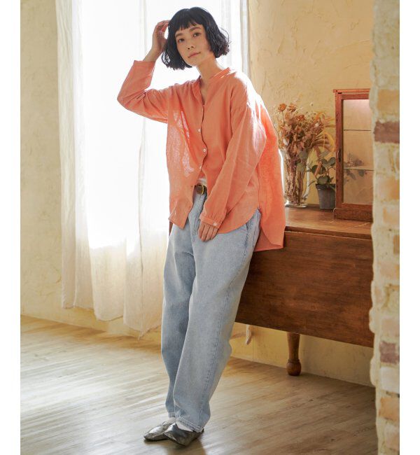 Lbc with Life「リネンコットンバンドカラーシャツ」|シャツ・ブラウス|