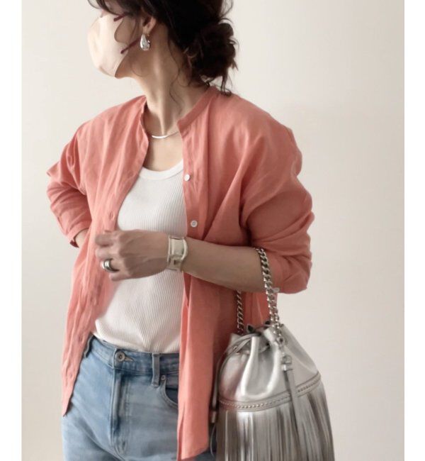 Lbc with Life「リネンコットンバンドカラーシャツ」|シャツ・ブラウス|