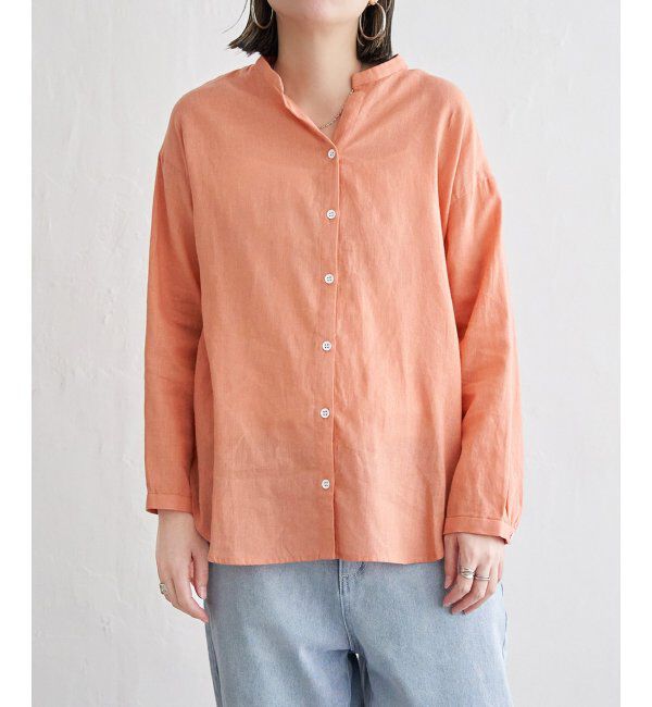 Lbc with Life「リネンコットンバンドカラーシャツ」|シャツ・ブラウス|