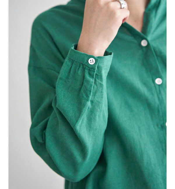 Lbc with Life「リネンコットンバンドカラーシャツ」|シャツ・ブラウス|