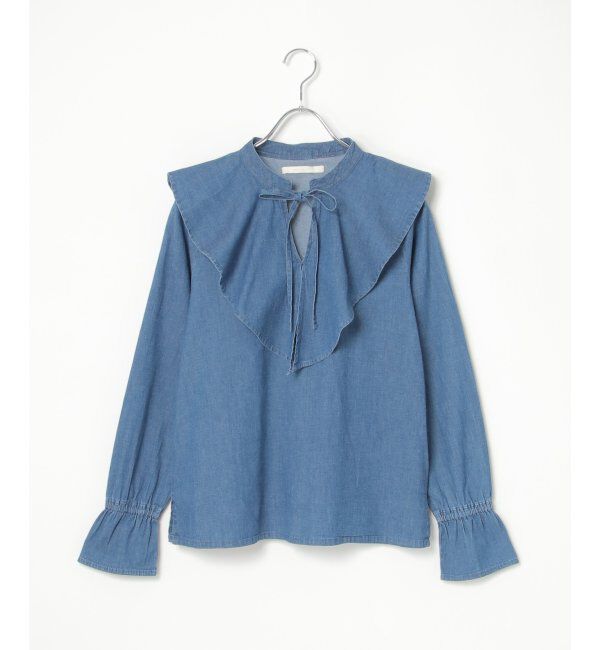 VENCE share style「デニムラッフルカラーシャツ」|シャツ・ブラウス|