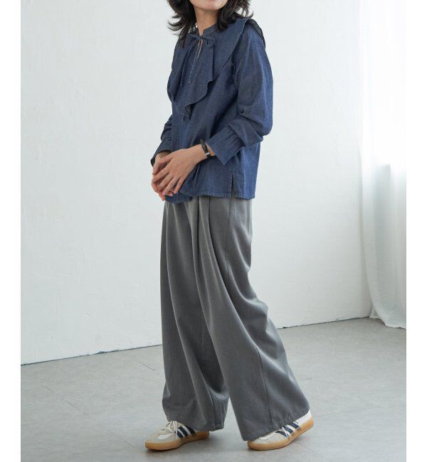 VENCE share style「デニムラッフルカラーシャツ」|シャツ・ブラウス|