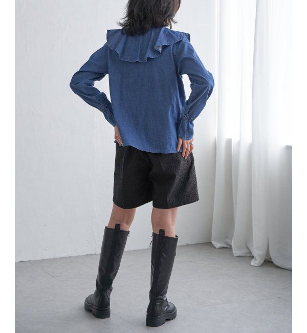 VENCE share style「デニムラッフルカラーシャツ」|シャツ・ブラウス|