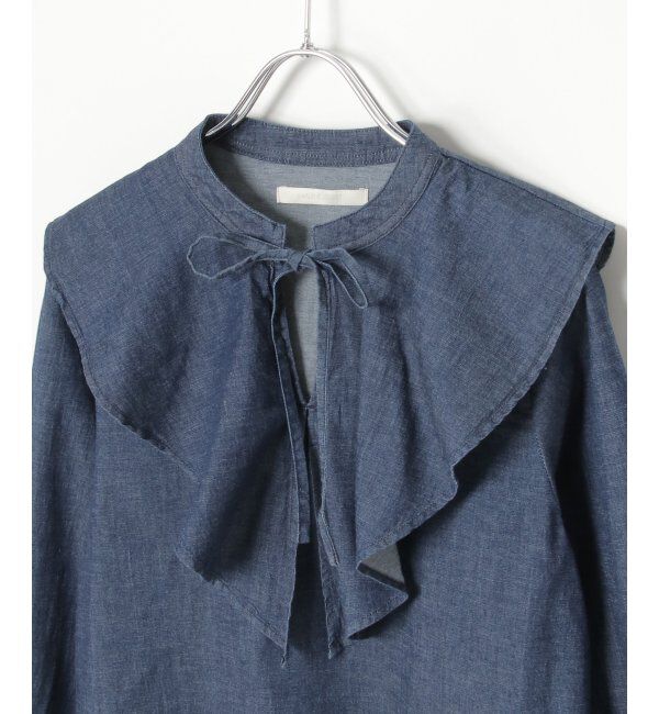 VENCE share style「デニムラッフルカラーシャツ」|シャツ・ブラウス|
