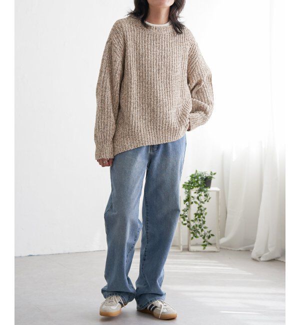 VENCE share style「片畦ミックスモールニット」|ニット・セーター|