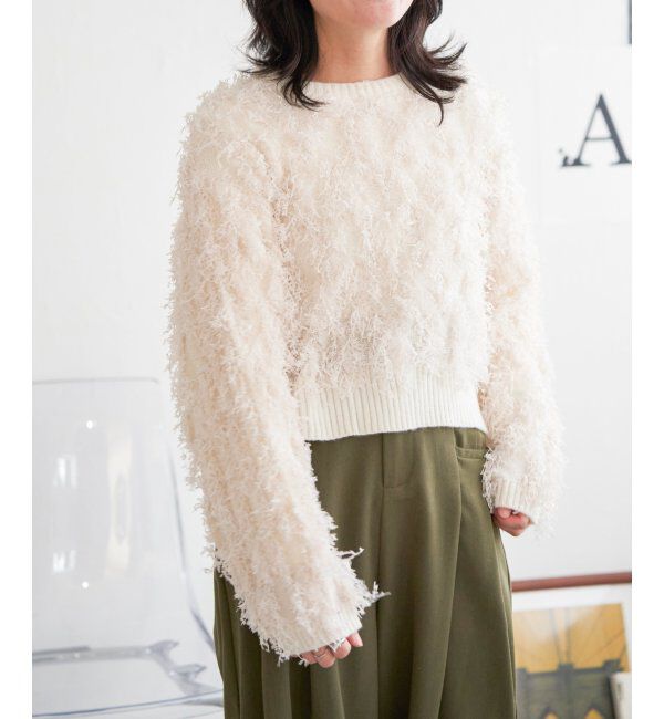 VENCE share style「リボンヤーンショート丈ニット」|ニット・セーター|