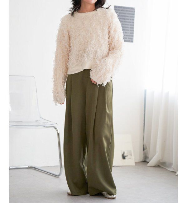 VENCE share style「リボンヤーンショート丈ニット」|ニット・セーター|