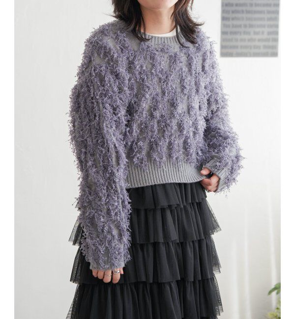 VENCE share style「リボンヤーンショート丈ニット」|ニット・セーター|