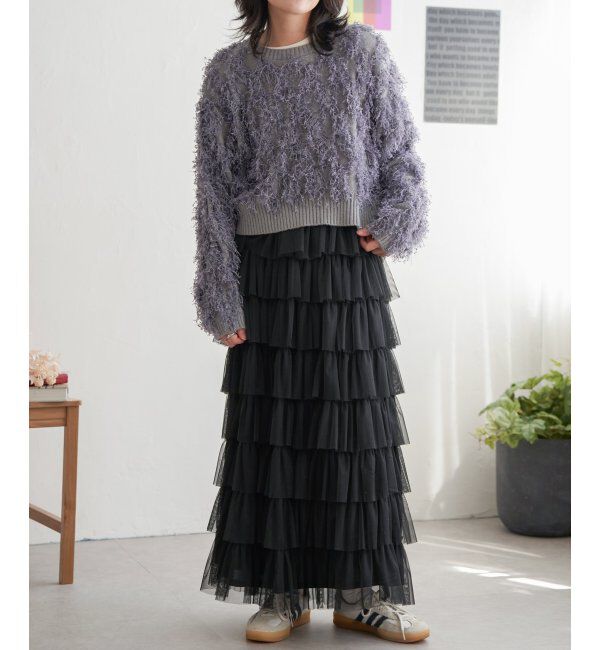 VENCE share style「リボンヤーンショート丈ニット」|ニット・セーター|