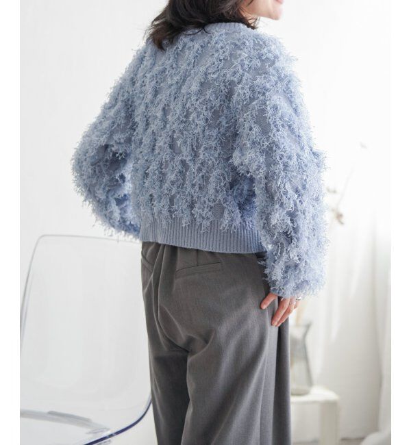 VENCE share style「リボンヤーンショート丈ニット」|ニット・セーター|