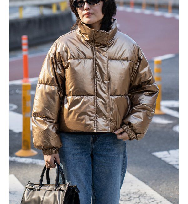 VENCE share style「メタリック中綿ショートジャケット」|ブルゾン・スタジャン|