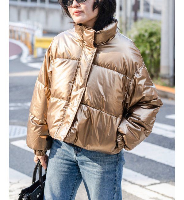 VENCE share style「メタリック中綿ショートジャケット」|ブルゾン・スタジャン|