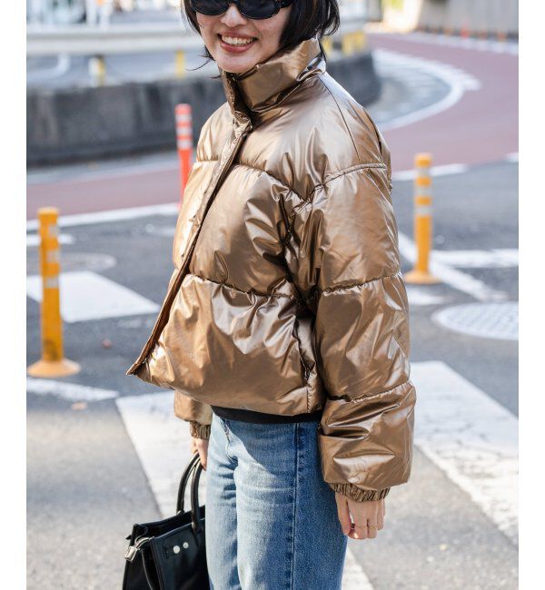 VENCE share style「メタリック中綿ショートジャケット」|ブルゾン・スタジャン|