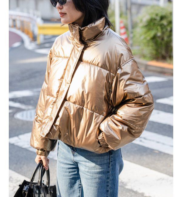 VENCE share style「メタリック中綿ショートジャケット」|ブルゾン・スタジャン|