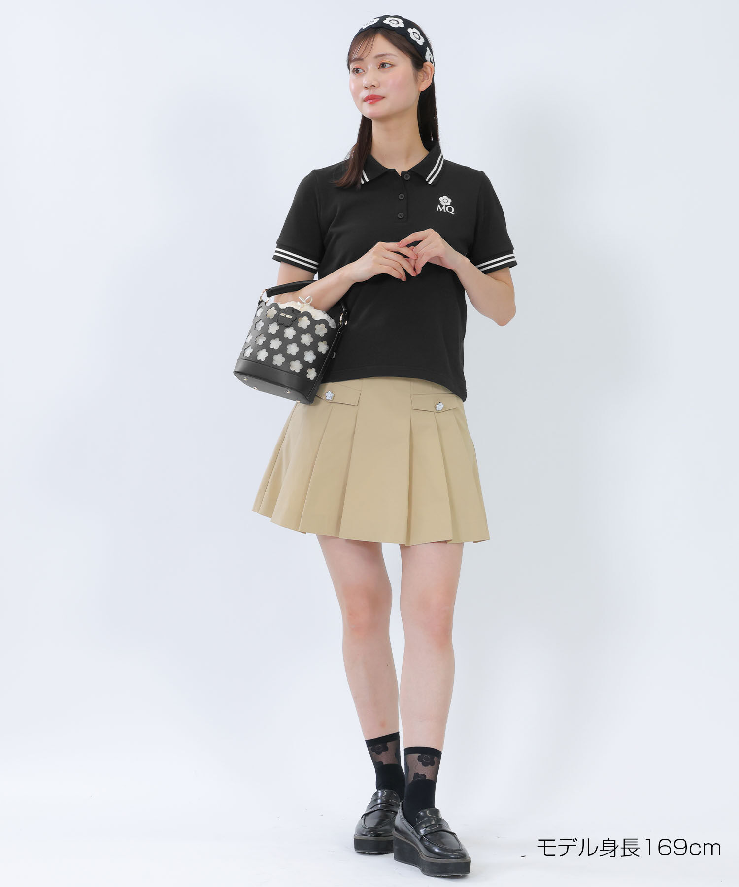 MARY QUANT「MQロゴポロシャツ プルオーバー」|ポロシャツ|ブラック