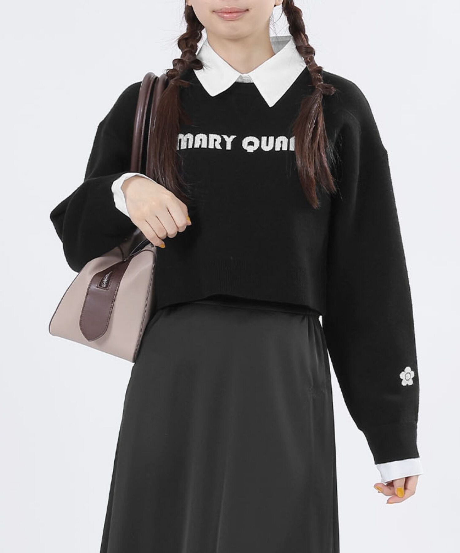 MARY QUANT「レイヤードレトロロゴ プルオーバー」|シャツ・ブラウス|ブラック